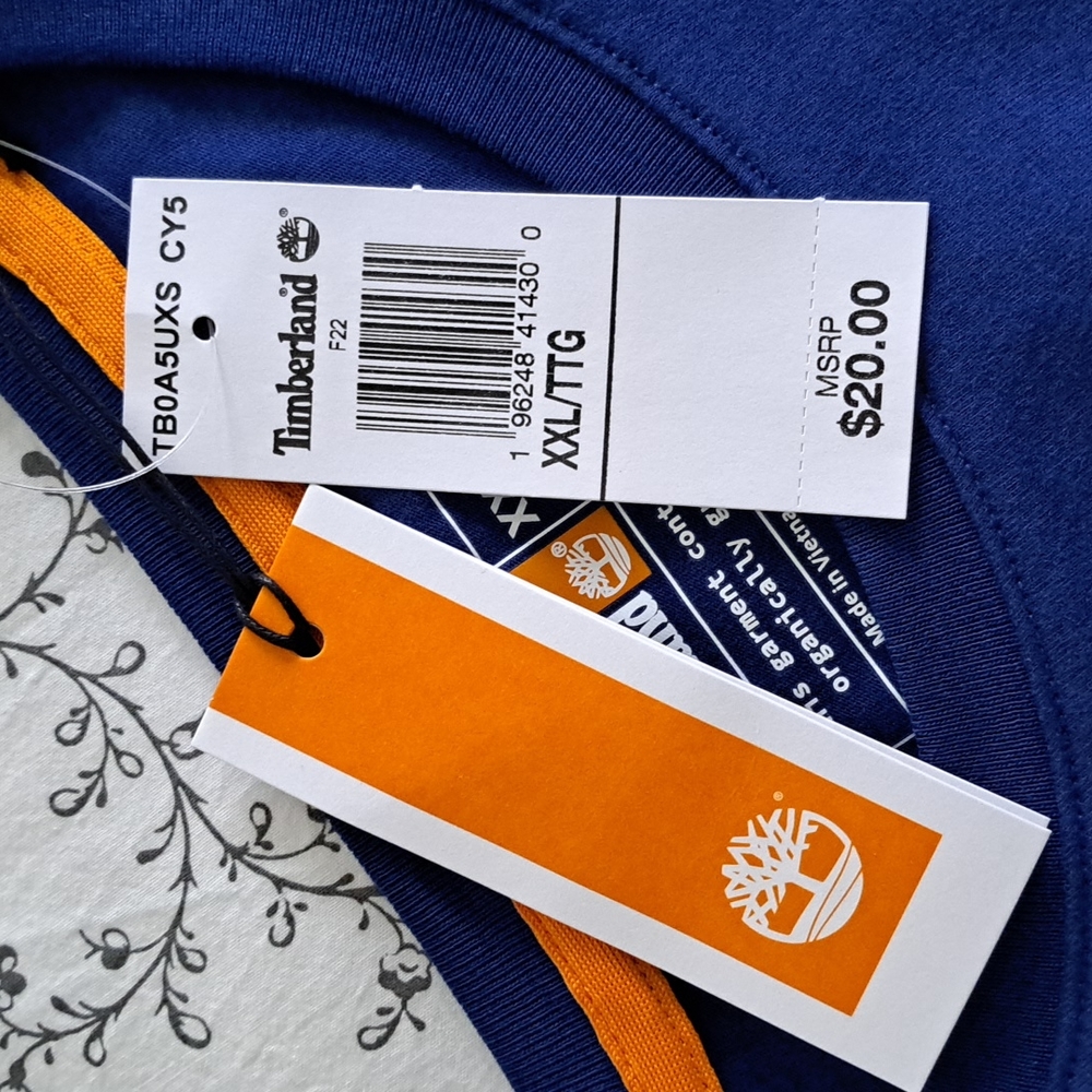 Timberland Organic Cotton Short Sleeve Tee Shirt with Logo - Picture 4 of 5